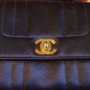 Authentic Chanel Satin Evening Shoulder Bag